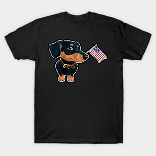 American Flag Dachshund Dog Love T-Shirt